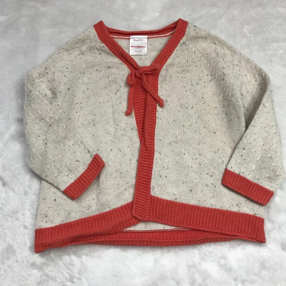 Hanna Andersson Neutral Knit Cardigan‎ Sweater Toddler Girls 2T Organic Cotton
